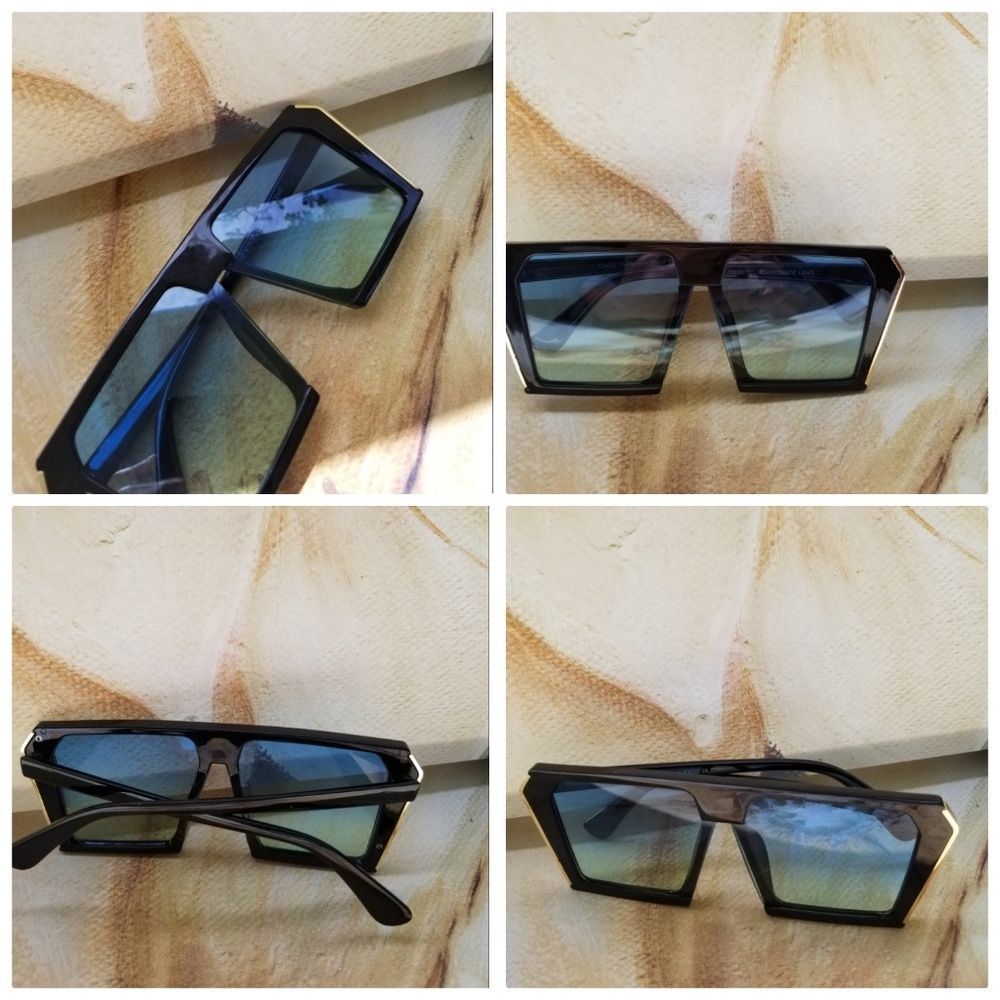 NEW  Oversized Square Sunglasses for Women Men Flat Top